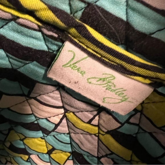 VERA BRADLEY Island Blooms Large Toggle Tote Y2K Blue Green Floral REPAIRED - Picture 15 of 16
